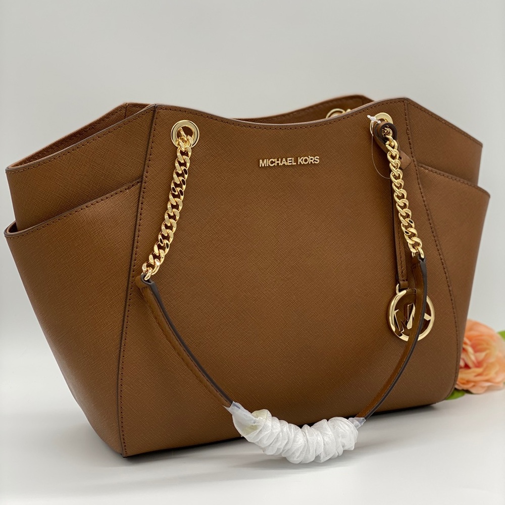 MICHAEL KORS LG CHAIN SHOULDER TOTE LUGGAGE NWT - Picture 12 of 16